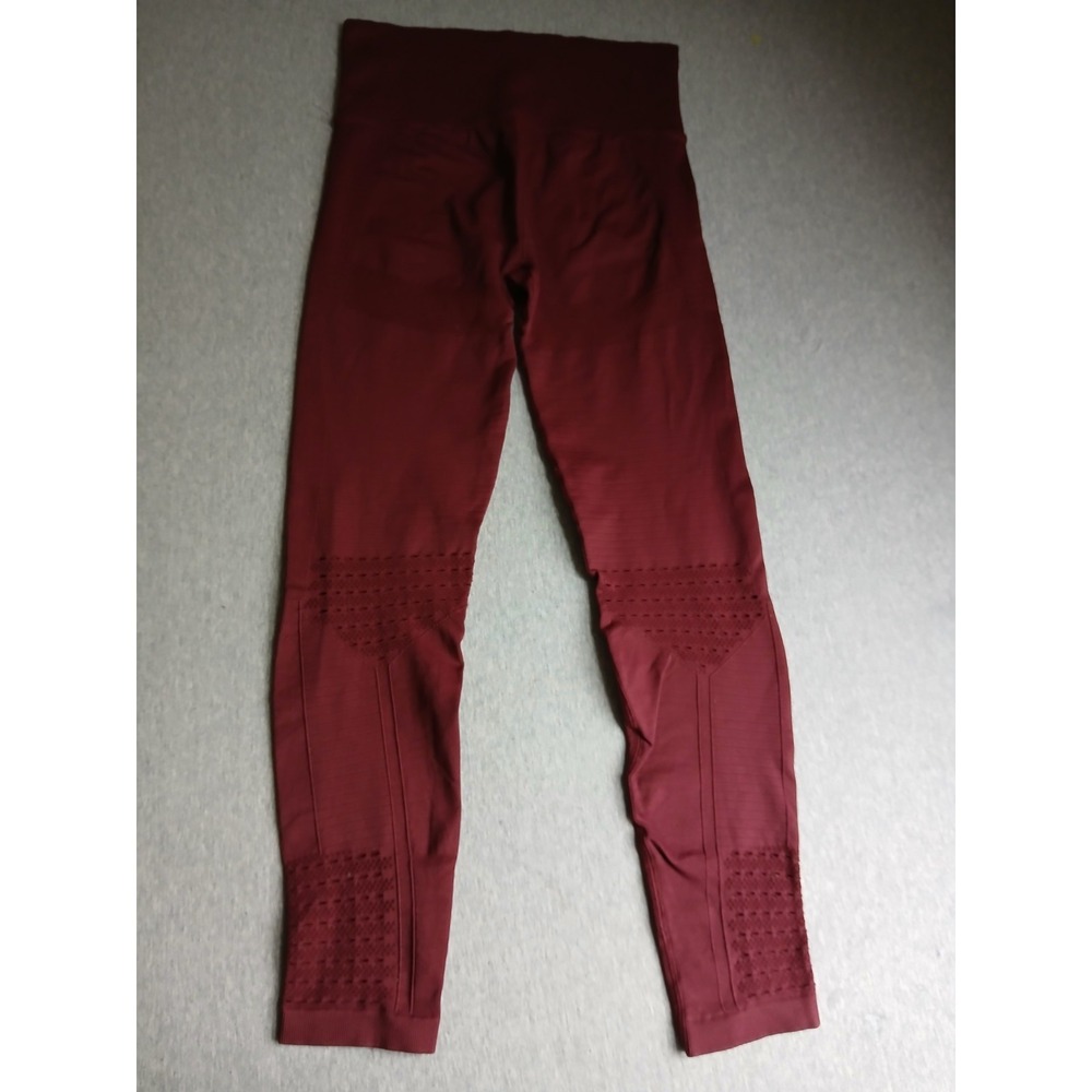 Zero Foxtrot Leggings XL Seamless Stretch Yoga Burgundy Compression Booty Lift - Picture 10 of 13